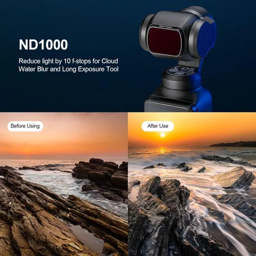 Vista 5 de Skyreat Juego de filtros ND para DJI Osmo Pocket 3 Creator Combo Accesorios (ND1000)