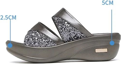 Vista 4 de Low Wedge Sandals for Women Dressy Summer Women Shoes Size 12 Wide Width Sandals Wedges Off White Wedge Sandals for Women Low Heel Womens Orthopedic