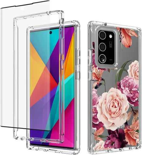 Vista 9 de Funda compatible con Galaxy Note 20 Ultra 5G, SM-N986U con protector de pantalla de vidrio templado, cuerpo completo, a prueba de golpes