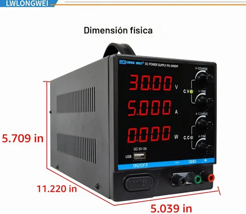 Vista 7 de Fuente de alimentación de CC variable, fuente de alimentación de banco de CC regulada de conmutación ajustable de 30 V 10 A con pantalla