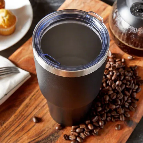 Vista 3 de Vaso personalizado de acero inoxidable de 30 onzas para policía y policía, vaso aislado al vacío de doble pared negro personalizado