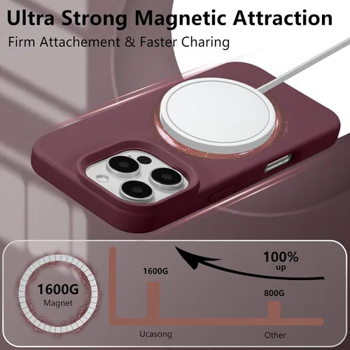 Vista 60 de Funda magnética de silicona para iPhone 13 Pro, color blanco antiguo [Compatible con Magsafe] [Forro de microfibra suave antiarañazos], funda
