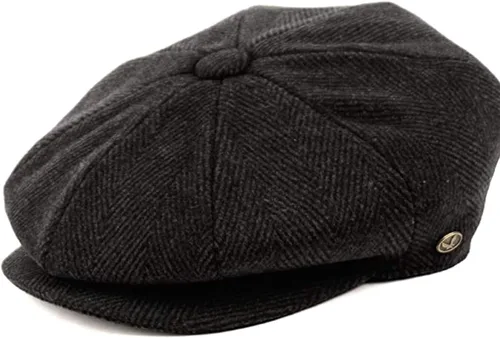 Vista 18 de Sombrero clásico de 8 paneles de mezcla de lana Newsboy Snap Brim Collection para hombre