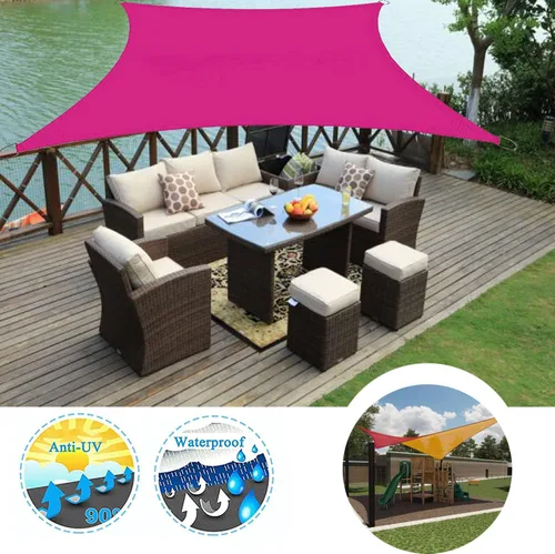 Vista 6 de Toldo tipo vela para exteriores, 6 x 7 pies, vela impermeable con bloqueo UV, tela resistente, protección solar, resistente al viento, grado