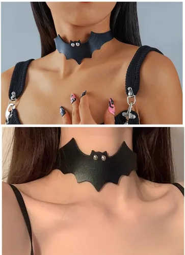 Vista 3 de Outman Adjustable Faux Leather Punk Choker Necklaces Goth Collar Necklaces for Women