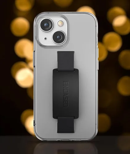 Vista 5 de ENCASED Funda con lazo para dedos, diseñada para iPhone 15 Plus (2023), funda de agarre con correa de mano con soporte de silicona suave al tacto