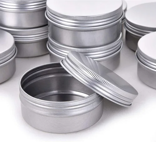 Vista 5 de Hulless Tarro de lata de aluminio de 0.5 onzas, recipientes recargables de 0.5 fl oz, tapa de rosca de aluminio, botella redonda para cosméticos