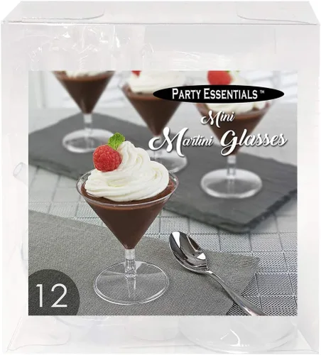 Vista 4 de Party Essentials Miniware - Vasos desechables de 2 onzas para aperitivos y postres de plástico pequeños, vasos de degustación de muestras de cóctel