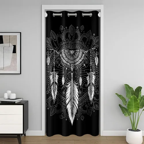 Vista 13 de Cortina de puerta de girasol para puerta, privacidad de abeja, cortina opaca para niños y niñas, cortina floral amarilla, linda cortina de puerta