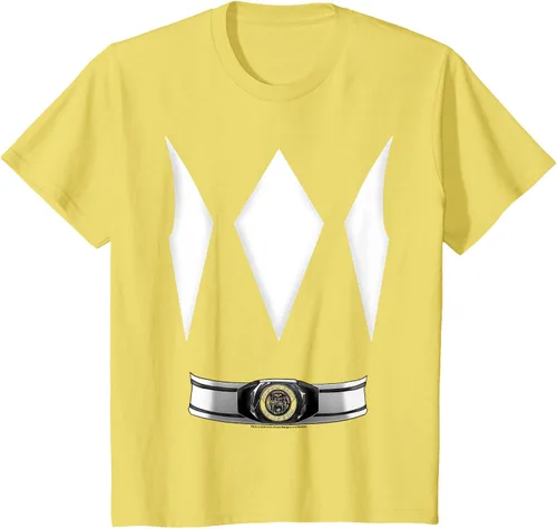 Vista 3 de Power Rangers Camiseta de disfraz de Ranger amarillo de Halloween, talla S