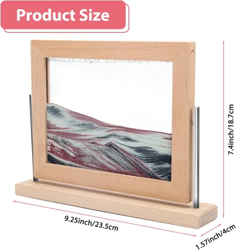 Vista 2 de Coitak Imagen de arte de arena móvil, imagen dinámica de arena, arte de arena móvil de escritorio para decoración del hogar y oficina (oro rosa)