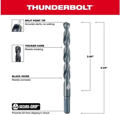 Vista 3 de MILWAUKEE ELECTRIC TOOL 48-89-2732 - Broca Thunderbolt 13/32" Óxido Negro