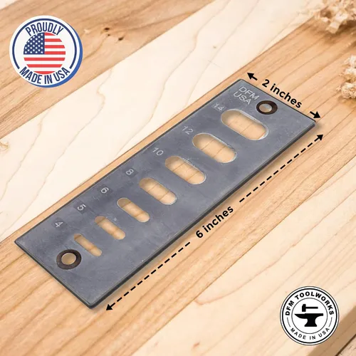 Vista 3 de DFM Tool Works Placa de ajuste A2 Domino Tenon – Compatible con carpinteros Festool Domino – Recorta tamaños de 0.157 in a 0.551 in – Se adapta a