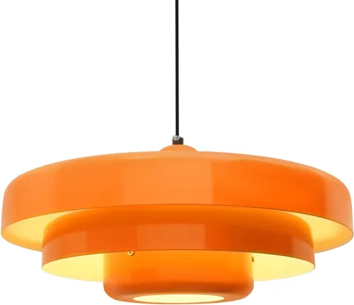 Vista 17 de Lámpara colgante industrial de 13.8 pulgadas, 2 paquetes, lámpara colgante de metal vintage para isla de cocina, lámpara colgante moderna