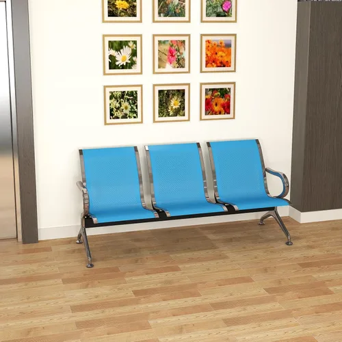 Vista 11 de KINTNESS Silla de recepción de espera - Bancos de sala de espera, silla de oficina, sillas de sala de espera resistentes con brazos de 3 asientos