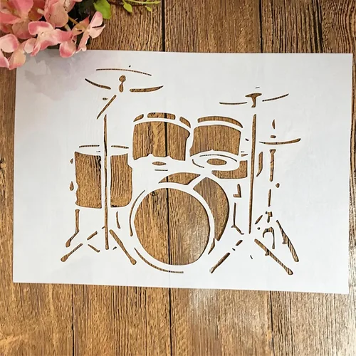 Vista 21 de TIAMECH Plantilla A4 reutilizable de líneas de símbolos pequeños para pintar, plantilla de capas de textura de cuadrícula, arte de pared