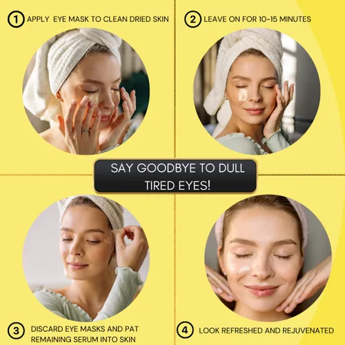Vista 4 de Parches de colágeno para debajo de los ojos, tratamiento antienvejecimiento, círculos oscuros e hinchados para los ojos, hidrata y reafirma la piel
