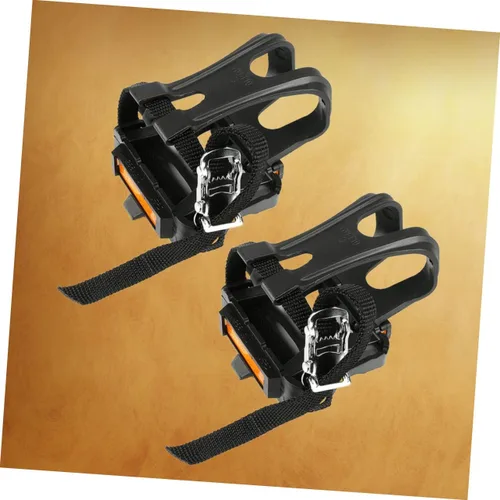 Vista 3 de BESPORTBLE Correa para pedal de bicicleta, clip de nailon para el dedo del pie para carretera montaña negro agujero reflectante ajuste pedales