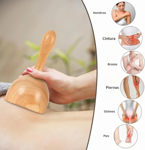 Vista 2 de KintKita Herramientas de masaje de terapia de madera 4 en 1, masajeador de drenaje linfático de madera, removedor de celulitis corporal, kit