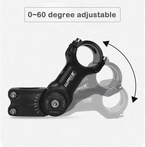 Vista 4 de CYSKY Vástago de bicicleta ajustable 31.8 25.4 3.543 in/4.331 in/5.118 in 0-60 grados ajustable MTB vástago de bicicleta elevador para bicicleta