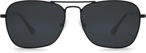 Vista 2 de Lentes de sol cuadrados de aviador para mujeres y hombres, polarizados, militares, cuadrados, clásicos, vintage, de metal