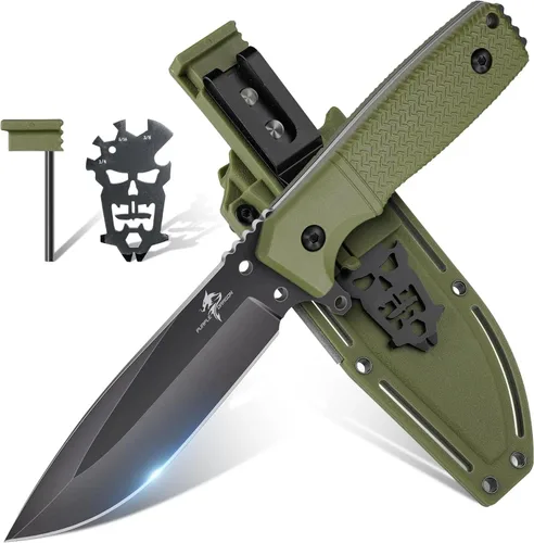 Vista 9 de Purple Dragon Machete de espiga completa de acero D2 con sierra y funda
