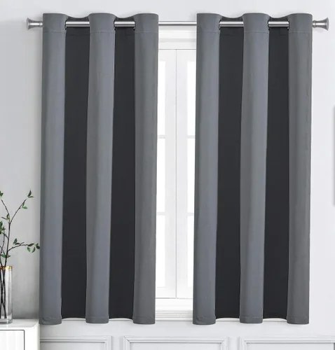 Vista 35 de WPM - Cortinas opacas de triple tejido, para oscurecer la habitación, 2 paneles para sala de estar, color beige, con aislamiento térmico y ojales