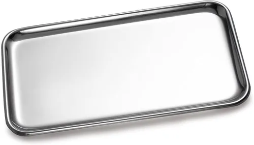 Vista 10 de IMEEA Pequeña bandeja de tocador rectangular de acero inoxidable, pequeña bandeja para joyas, bandeja de baño, organizador de almacenamiento
