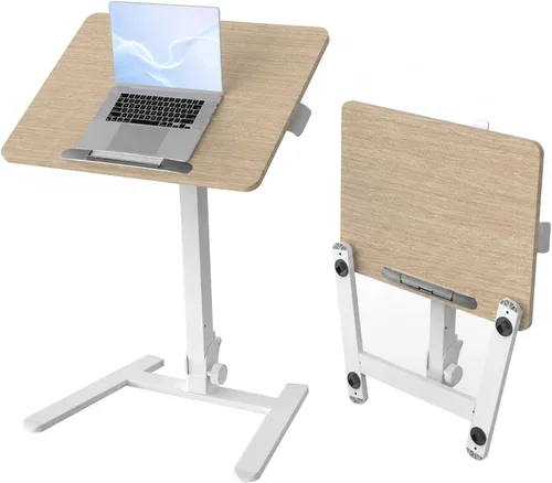 Vista 11 de Escritorio plegable móvil de 25 pulgadas, escritorio de pie Blanco