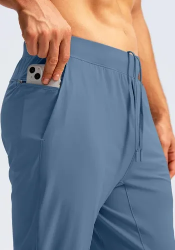 Vista 4 de Soothfeel Pantalones deportivos para hombre con bolsillos con cremallera, pantalones de entrenamiento atléticos ligeros para gimnasio, golf, correr