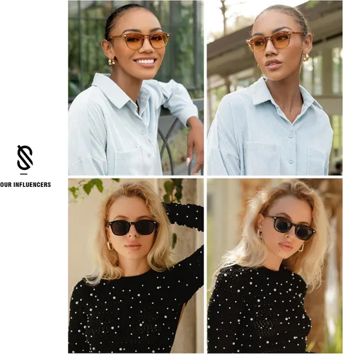 Vista 2 de SOJOS Gafas de sol cuadradas para mujeres y hombres, protección UV, diseño de moda, estilo rectangular, unisex, SJ2316