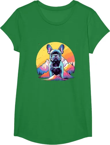 Vista 73 de French Bulldog Dog Men Women Kids T-Shirt Asphalt Grey