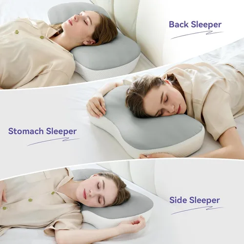 Vista 5 de Almohada Cervical para el Cuello para Alivio del Dolor - Almohada Refrescante para Dormir de Lado, Almohadas Ergonómicas de Espuma con Memoria