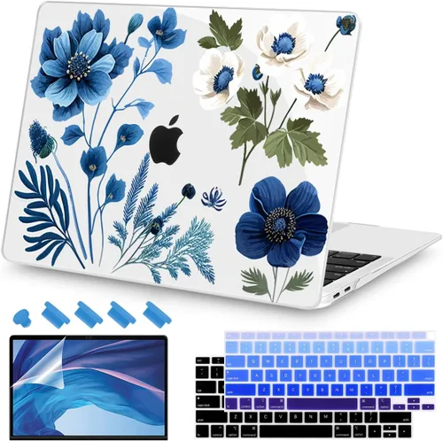 Vista 8 de Teryeefi Compatible con MacBook Air de 13 pulgadas A2337 M1 Chip A2179 A1932 (versión 2018-2020), funda protectora delgada + cubierta de teclado