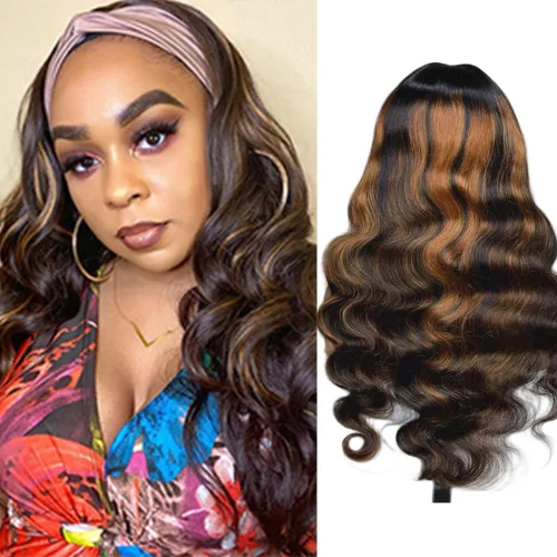 Vista 9 de Peluca rizada con diadema de cabello humano sin encaje frontal, pelucas rizadas para mujeres negras, cabello humano sin pegamento, 100% cabello