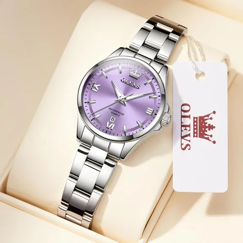 Vista 7 de OLEVS Reloj de lujo para mujer, de lujo, delicado con diamantes para mujer, a la moda, simple y fácil de leer, reloj de mujer con fecha de día