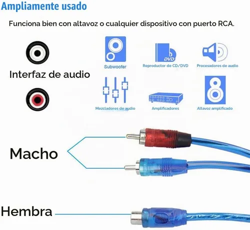 Vista 3 de Juego de 4 adaptadores de cable de audio divisor RCA Y 1 hembra a 2 conectores macho