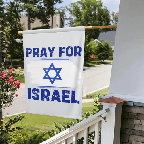 Vista 5 de Bandera con texto en inglés "I Stand With Israel Flag Pray For Israel" Bandera de Estados Unidos con bandera de Israel, bandera de Israel, bandera