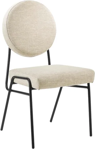 Vista 12 de Modway Craft - Juego de 2 sillas laterales tapizadas de tela, color negro y gris claro