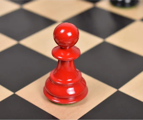 Vista 8 de RoyalChessMall -Juego de piezas de ajedrez de madera pintadas en rojo y negro Pro Staunton de 4.1 pulgadas