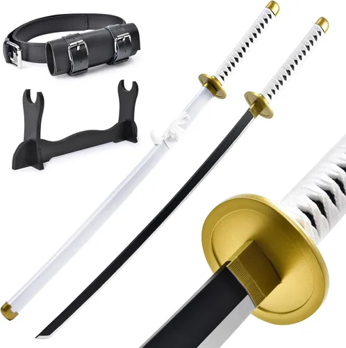 Vista 10 de Anime Sword 41 inch,Zoro/wado ichimonji/Anime Original Texture,for Role-Playing and Collection, with One Display Stand Negro