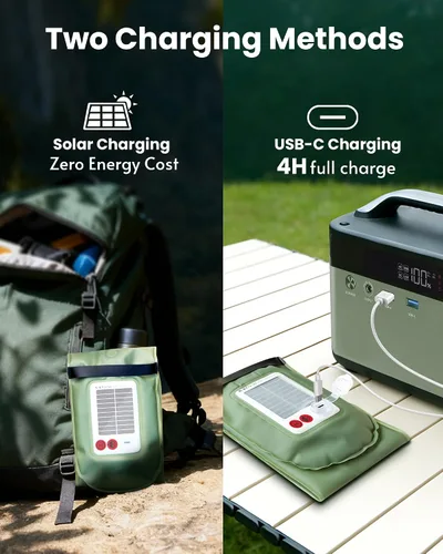 Vista 7 de Luces solares para campamento recargables, 4 modos de iluminación, lámpara inflable impermeable IP66 para senderismo, mochileros, supervivencia