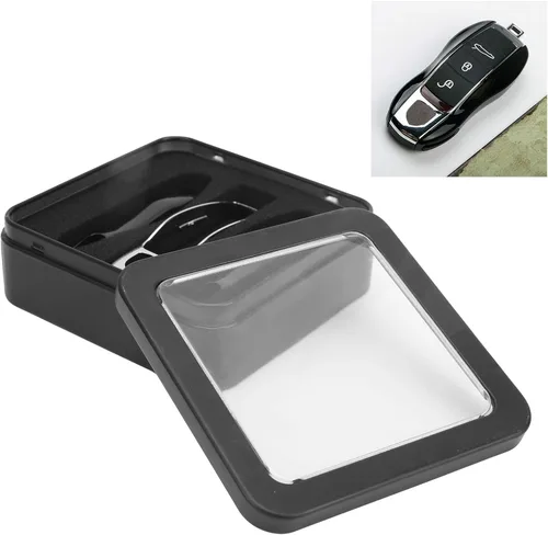 Vista 5 de Fydun Key Case Cove - Funda protectora para llave de automóvil 911 (negro horneado + carcasa plateada)