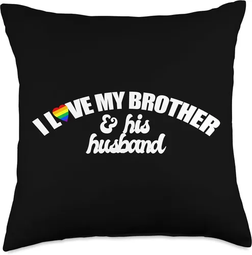 Vista 4 de I Love My Brother & His Husband GAY RIGHTS LGBTQ+ sis bro Throw Pillow