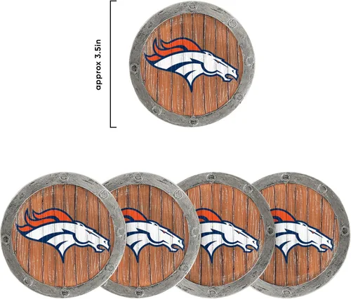 Vista 159 de FOCO NFL Team Logo 5-Pack Barrel Beverage Drink Coaster Set