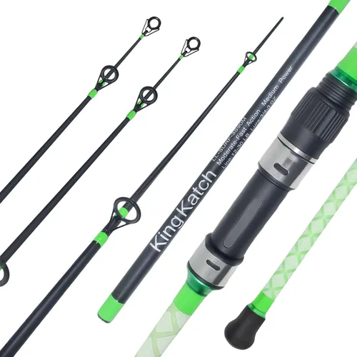 Vista 9 de Surf Spinning Fishing Rod 9'-12', 3-Piece Carbon Fiber Saltwater Rod with 2 Identical Tips Lightweight High-Sensitivity Long-Cast Shore & Beach