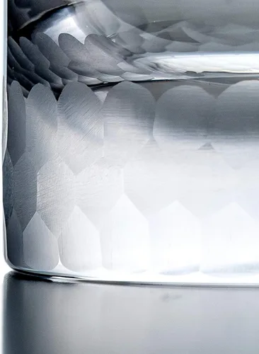Vista 2 de Amehla "Hive - Vasos dobles de panal soplados a mano, vasos de cristal sólido de 12 onzas, juego de 2 o 4 vasos de bola baja, mucho espacio para una