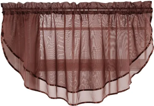 Vista 16 de Stylemaster Elegance Cenefa recta de gasa transparente, 60 x 14 pulgadas, color dorado
