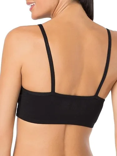 Vista 9 de Fruit of the Loom - Brasier deportivo de algodón con tirantes delgados, en colores modernos, sin broches para mujer, paquete de 3