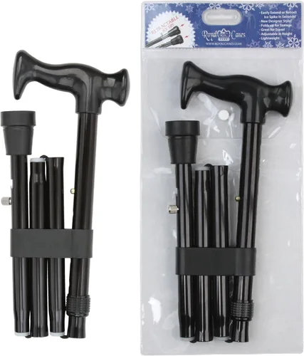 Vista 3 de Black Adjustable Orthopedic Walking Cane for Men & Women – Stylish Comfort Handle, and Attractive Design for Reliable Daily Support Punta de hielo